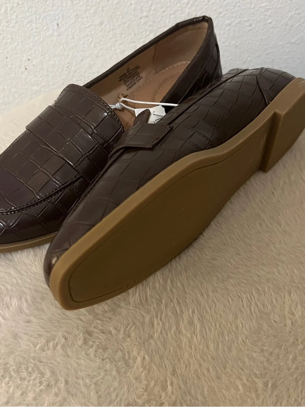 Old Navy Brown Croc-Embossed Slip-On Loafer